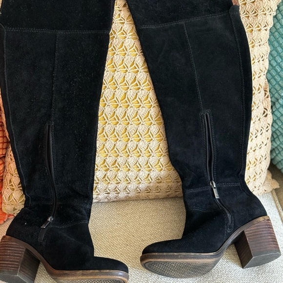 Lucky Brand Black Suede Ramsden Over The Knee Boot Size 6 - Picture 2 of 6